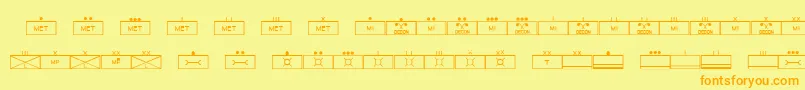 EsriMilsym03 Font – Orange Fonts on Yellow Background