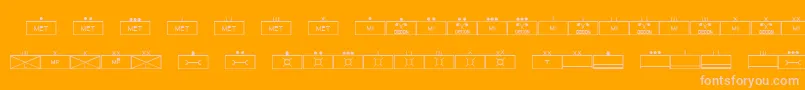 EsriMilsym03 Font – Pink Fonts on Orange Background