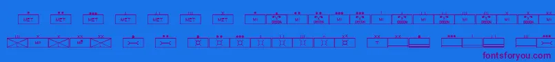 EsriMilsym03 Font – Purple Fonts on Blue Background