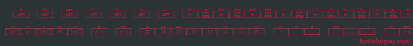 EsriMilsym03 Font – Red Fonts on Black Background