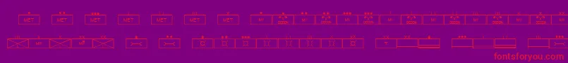 EsriMilsym03 Font – Red Fonts on Purple Background