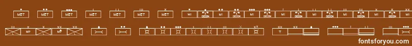 fuente EsriMilsym03 – Fuentes Blancas Sobre Fondo Marrón