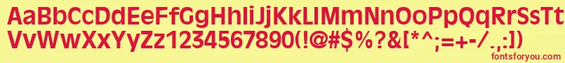 OliviaantiqueBold-fontti – punaiset fontit keltaisella taustalla