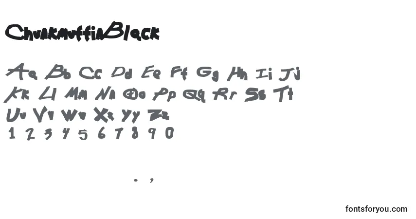A fonte ChunkmuffinBlack – alfabeto, números, caracteres especiais