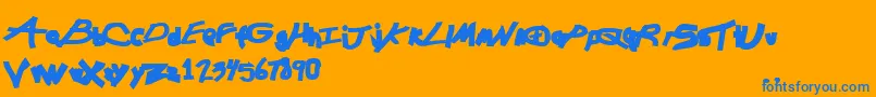 ChunkmuffinBlack Font – Blue Fonts on Orange Background