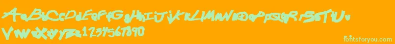 ChunkmuffinBlack Font – Green Fonts on Orange Background