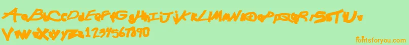 ChunkmuffinBlack Font – Orange Fonts on Green Background