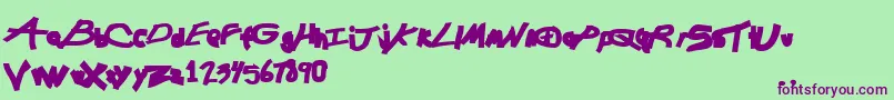 ChunkmuffinBlack Font – Purple Fonts on Green Background