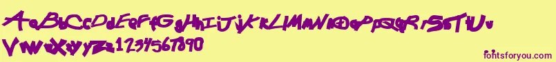 ChunkmuffinBlack Font – Purple Fonts on Yellow Background