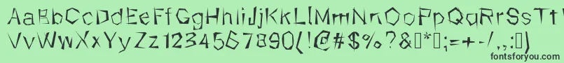 フォントKungfool – 緑の背景に黒い文字