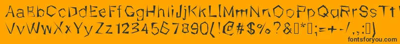 Kungfool-Schriftart – Schwarze Schriften auf orangefarbenem Hintergrund