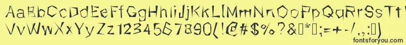Kungfool-Schriftart – Schwarze Schriften auf gelbem Hintergrund