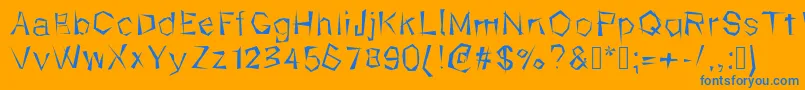 Kungfool Font – Blue Fonts on Orange Background