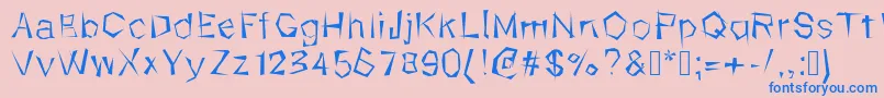 フォントKungfool – ピンクの背景に青い文字