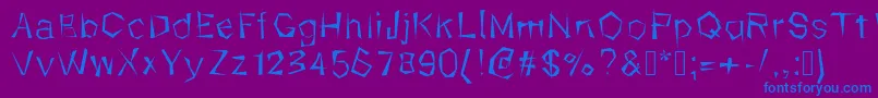 フォントKungfool – 紫色の背景に青い文字