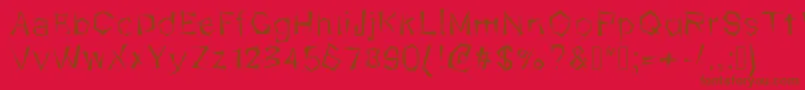 フォントKungfool – 赤い背景に茶色の文字