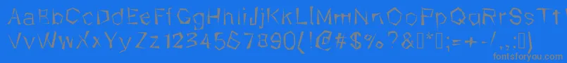 フォントKungfool – 青い背景に灰色の文字