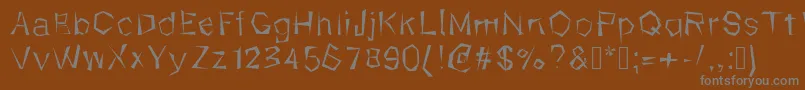 Kungfool-Schriftart – Graue Schriften auf braunem Hintergrund