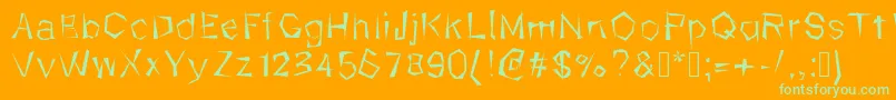 Шрифт Kungfool – зелёные шрифты на оранжевом фоне