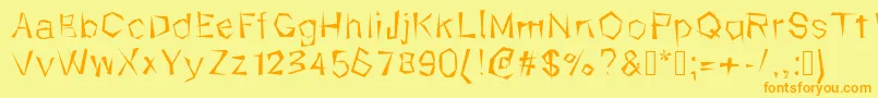 Kungfool-Schriftart – Orangefarbene Schriften auf gelbem Hintergrund