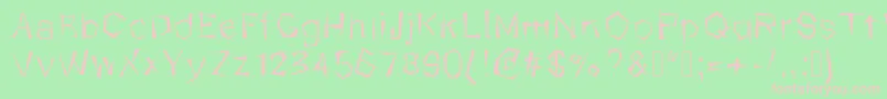 フォントKungfool – 緑の背景にピンクのフォント