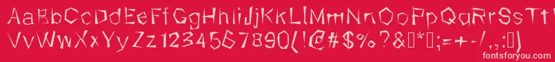 Kungfool-Schriftart – Rosa Schriften auf rotem Hintergrund