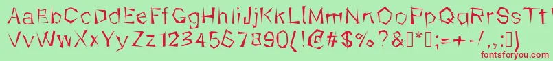 Kungfool-Schriftart – Rote Schriften auf grünem Hintergrund