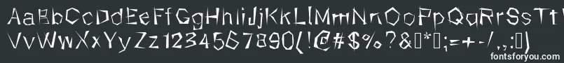 フォントKungfool – 黒い背景に白い文字