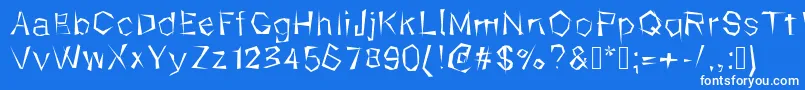 Kungfool-Schriftart – Weiße Schriften auf blauem Hintergrund