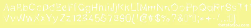 Kungfool-Schriftart – Weiße Schriften auf gelbem Hintergrund