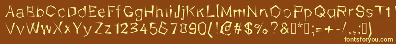 Kungfool-fontti – keltaiset fontit ruskealla taustalla