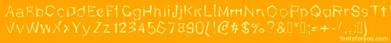 フォントKungfool – オレンジの背景に黄色の文字