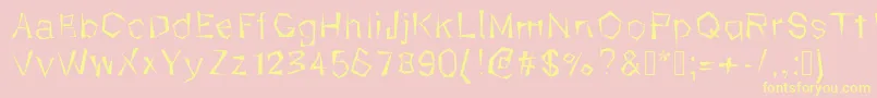 フォントKungfool – 黄色のフォント、ピンクの背景