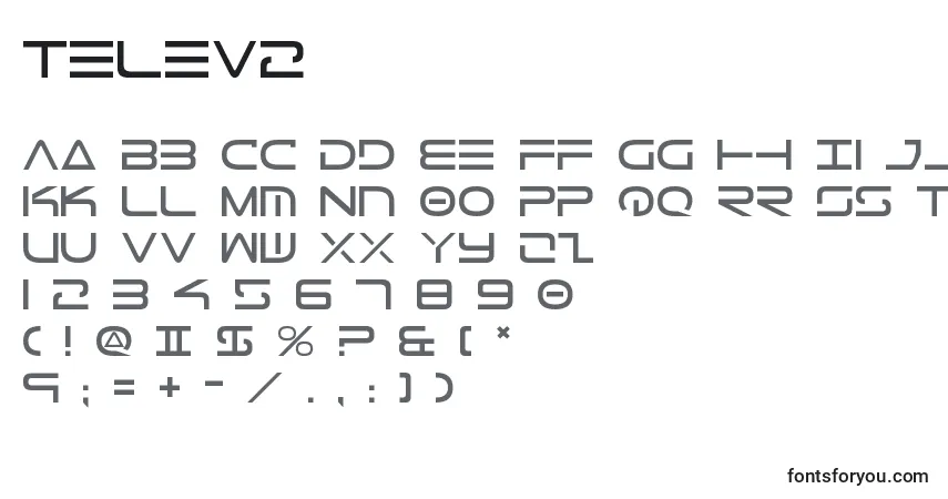 Schriftart Telev2 – Alphabet, Zahlen, spezielle Symbole