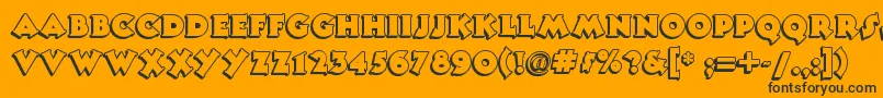 Шрифт Tooneynoodlenf – чёрные шрифты на оранжевом фоне