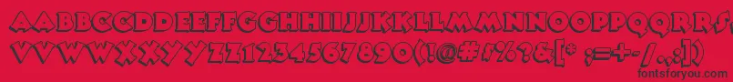 Tooneynoodlenf Font – Black Fonts on Red Background