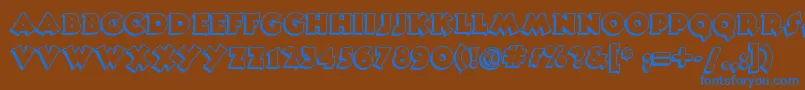 Tooneynoodlenf Font – Blue Fonts on Brown Background