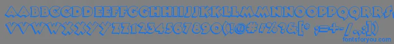 Tooneynoodlenf Font – Blue Fonts on Gray Background