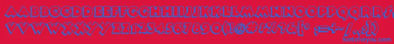 Tooneynoodlenf Font – Blue Fonts on Red Background