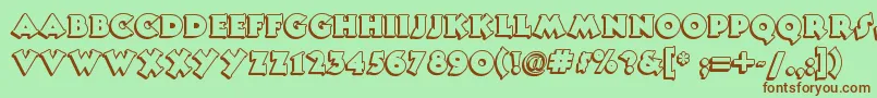 Tooneynoodlenf Font – Brown Fonts on Green Background