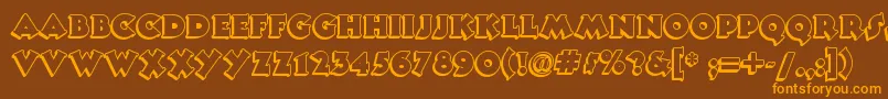 Tooneynoodlenf Font – Orange Fonts on Brown Background