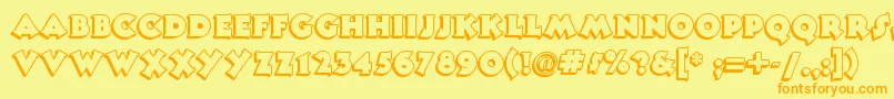 Tooneynoodlenf Font – Orange Fonts on Yellow Background