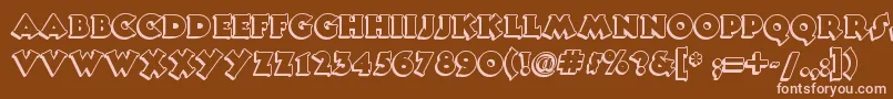 Tooneynoodlenf Font – Pink Fonts on Brown Background