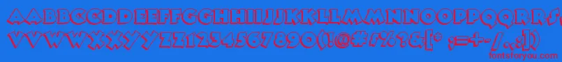 Tooneynoodlenf Font – Red Fonts on Blue Background