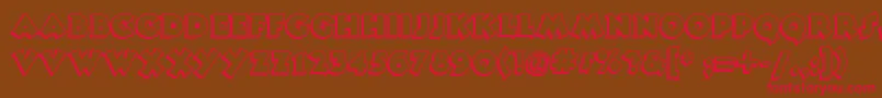 Tooneynoodlenf-Schriftart – Rote Schriften auf braunem Hintergrund
