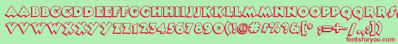 Tooneynoodlenf Font – Red Fonts on Green Background