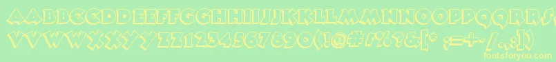 Tooneynoodlenf Font – Yellow Fonts on Green Background
