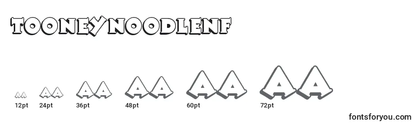 Размеры шрифта Tooneynoodlenf