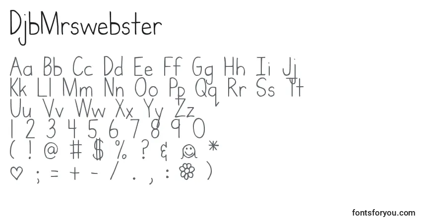 A fonte DjbMrswebster – alfabeto, números, caracteres especiais