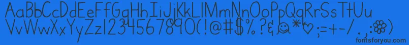 DjbMrswebster Font – Black Fonts on Blue Background